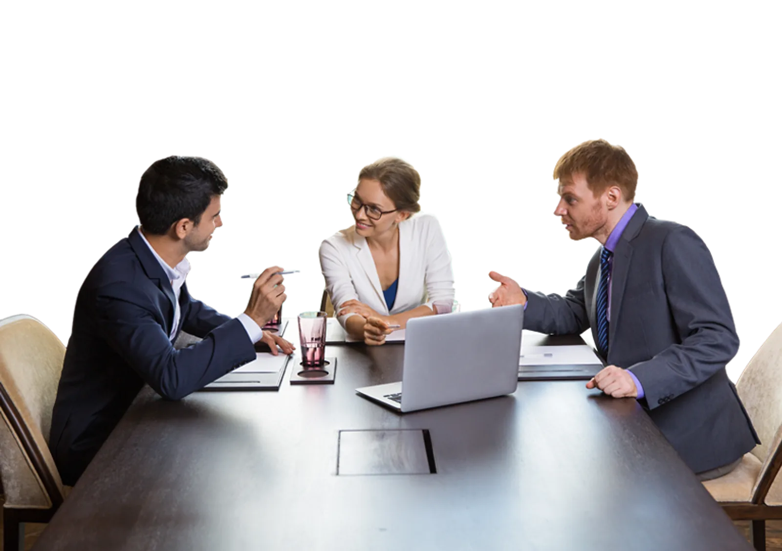 Employees building digital literacy skills in a team meeting
